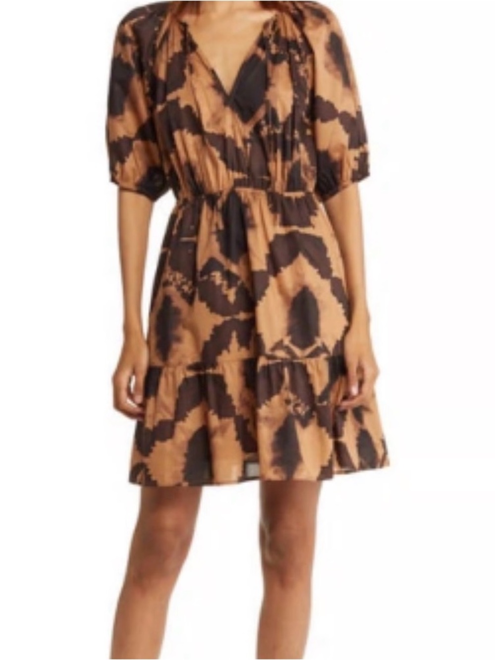 Rails Amabella Tigers Eye Lightweight Cotton Patterned Mini Dress Boho Romantic